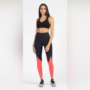 NWT. ALALA Captain Tight: 7/8 length compression legging in black/watermelon